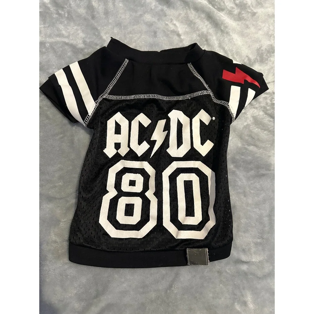 AC/DC Dog Jersey Unisex S Black Official Merchandise Rock Band Mesh Shirt 80